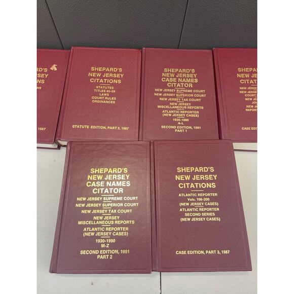 Shepard’s New Jersey Citations (1987) 8-volume set. Excellent Condition - Picture 2 of 11
